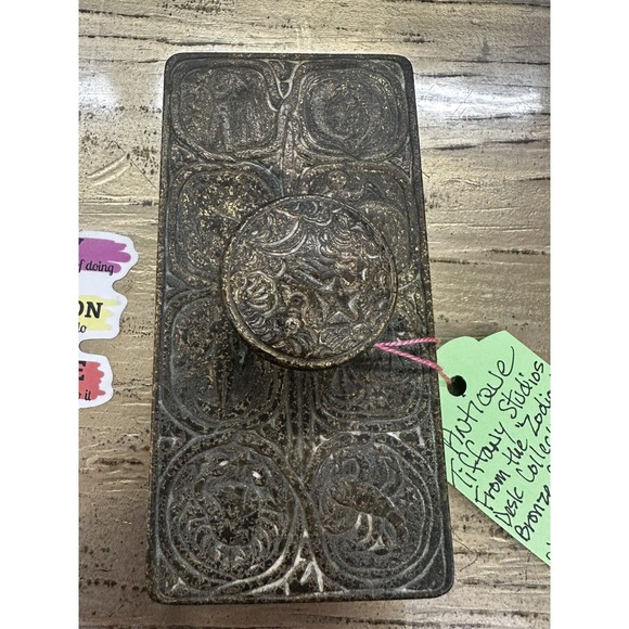 Tiffany Studios New York Zodiac Bronze Rocker Blotter